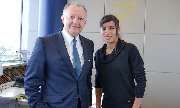 Aulas et majri au siège (photo olweb.fr)