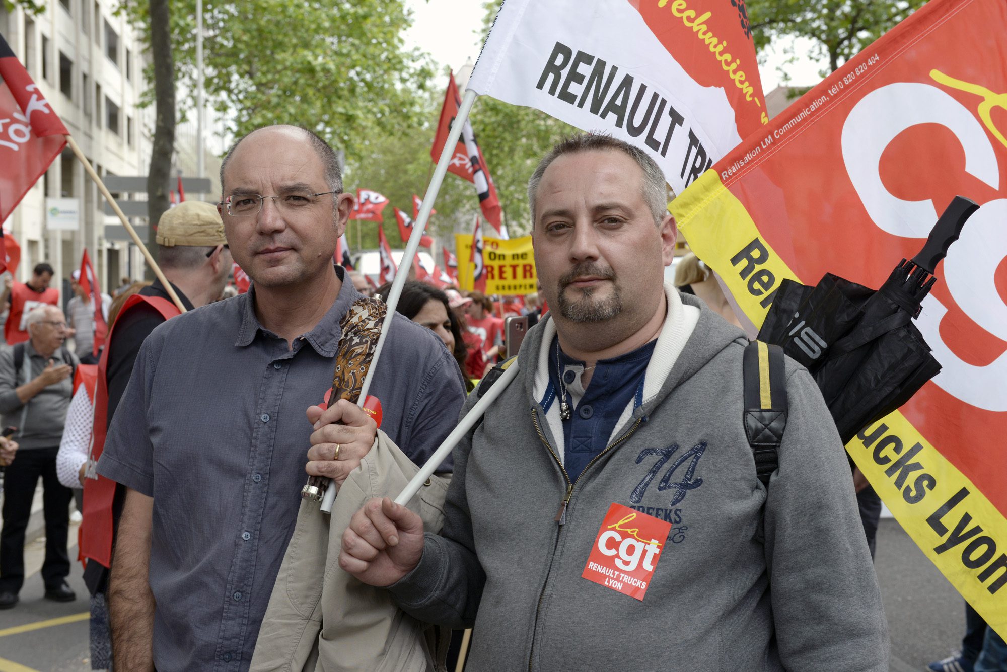 manif. contre la loi travail (El Khomeri) le 26 ami  Lyon. Manufacture  Bellecour avec incidents place du Pont F.Pannetier et P.Dalmas de R.Trucks