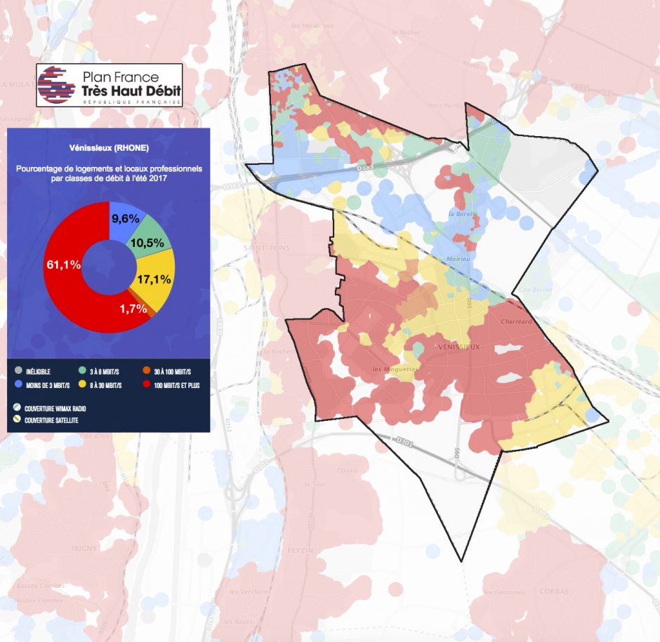 Plus de la moitié des Vénissians ont accès au très haut débit Plus de la moitié des Vénissians ont accès au très haut débit